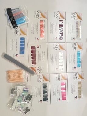 Lof of 10 Colorstreet Nail Strips Color Street NEW Plus Extras